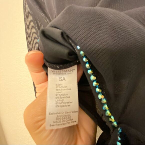 WEISSMAN Dance Costume unitard mesh catsuit jumpsuit black Dark Side SM13021 SA - Picture 12 of 15